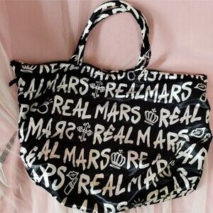 Real Ma*rs Tote Bag Black Graphic Mall Goth Punk Emo Purse Kawaii Fashion Gal